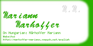 mariann marhoffer business card